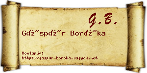 Gáspár Boróka névjegykártya