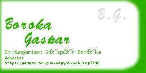 boroka gaspar business card